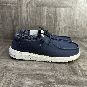 Hey Dude Wendy Canvas Women's size 10 Navy Blue Slip On Lightweight Shoes